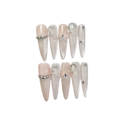 Гентл Уэлком Си Хай GE Файн Дог Лонг ШАРП Пюр Хэндкрафтед Фальшиф Наил Длинный Заостренный Нюд Пинк Кат Ай