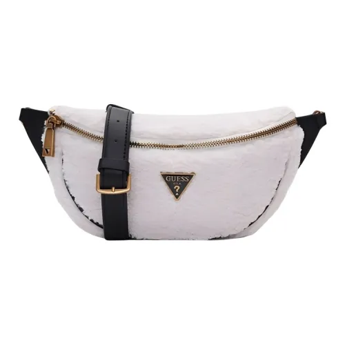 GUESS Ткань через плечо сумка-бананка среднего размера женская белая