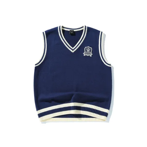 The Secret Order Of The Teddy Bear Свободный крой Трикотажная ткань Жилет Унисекс Темно-синий