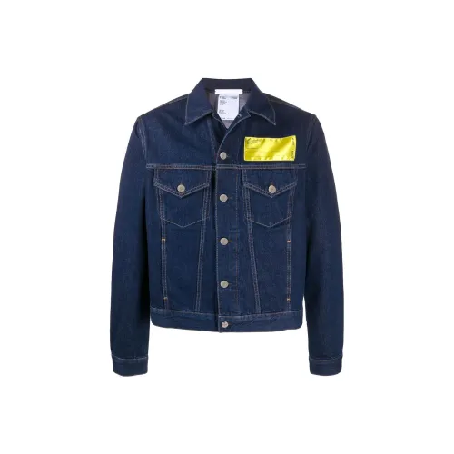 Helmut Lang Темно-синий Мужские Джинсовые Куртки