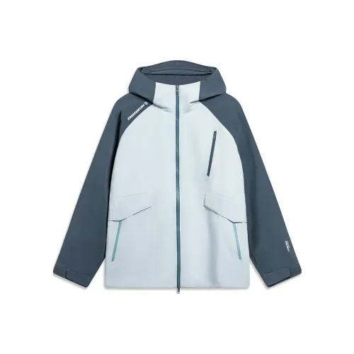 Подкладка ветрозащитная водоотталкивающая и дождезащитная с капюшоном ветровка унисекс молочно-синий