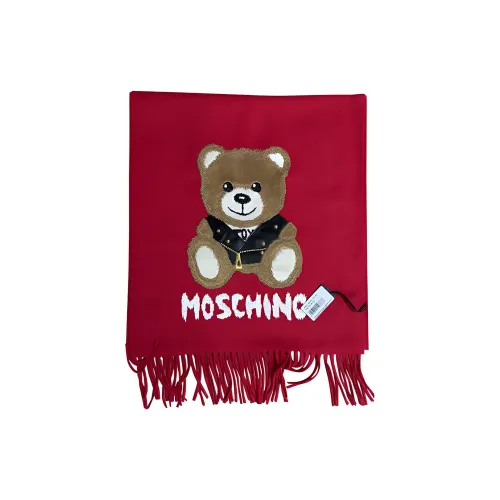 MOSCHINO Шарфы из шерсти, унисекс, красный