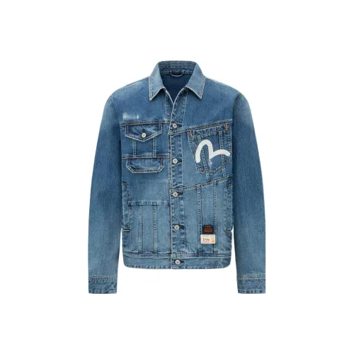EVISU Джинсовый синий Мужской Джинсовые куртки