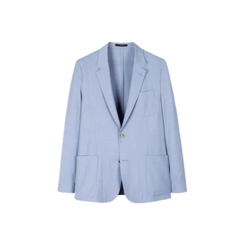 Paul Smith Overdyed Полоска Накладной карман Бизнес Костюм Blazer Мужской Синий