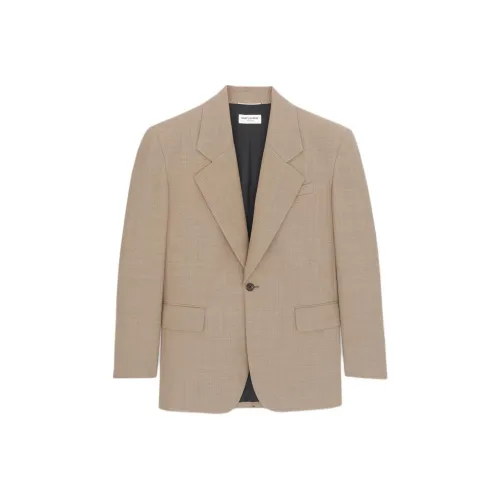 SAINT LAURENT Бизнес-костюм пальто мужской тауповый