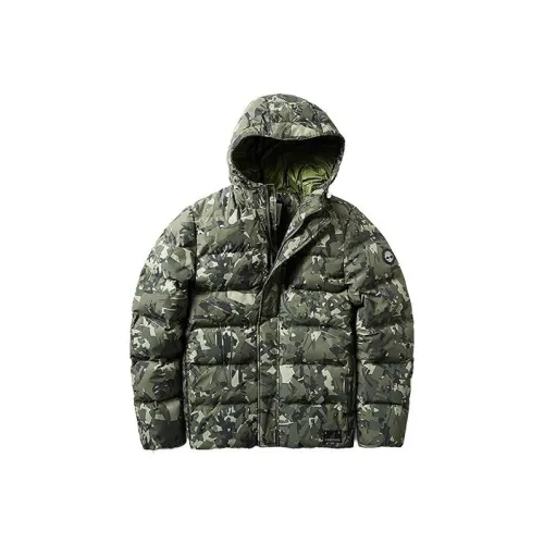 Timberland Зеленый камуфляж Мужские пуховики