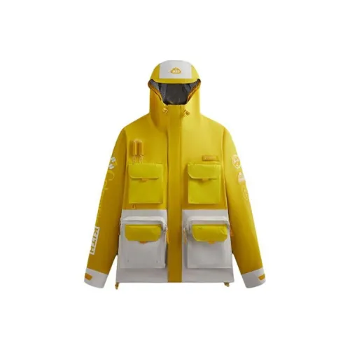 Kith Columbia Co Бренд Белый Желтый Унисекс Куртки