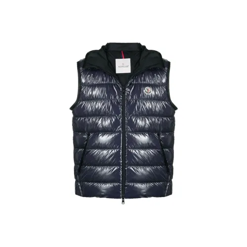 Moncler Темно-синий Мужской Пуховый жилет