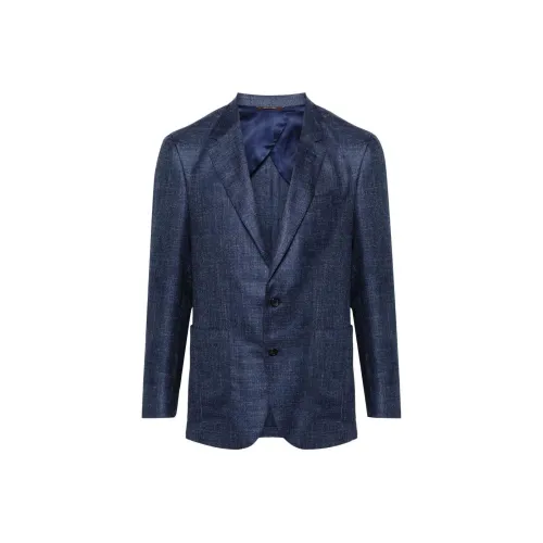 Canali SS24 Бизнес Костюм Пальто Мужской Морской Синий