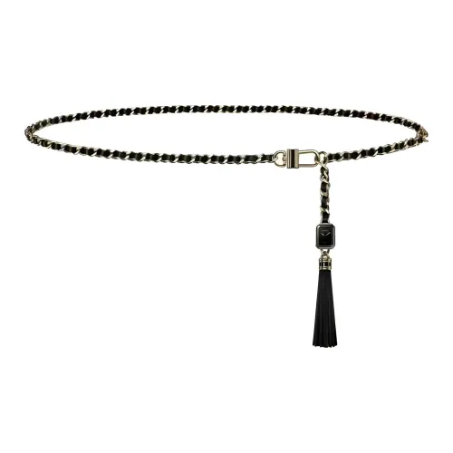 CHANEL Кожа Цепи для талии Унисекс Черный