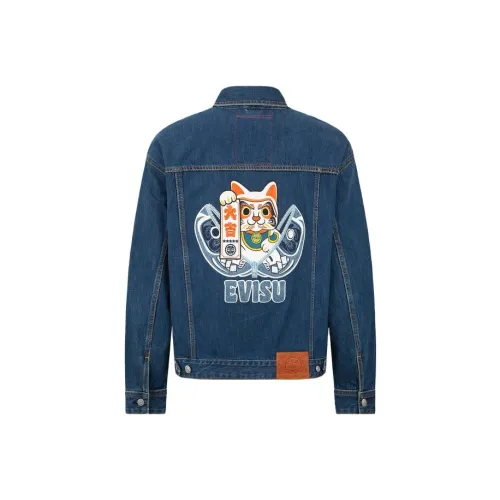 EVISU Джинсовый синий Мужской Джинсовые куртки