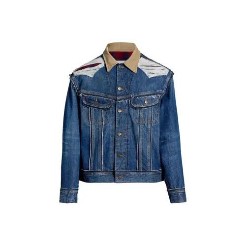 Maison Margiela x PENDLETON FW23 Denim Jacket Unisex Navy Blue
