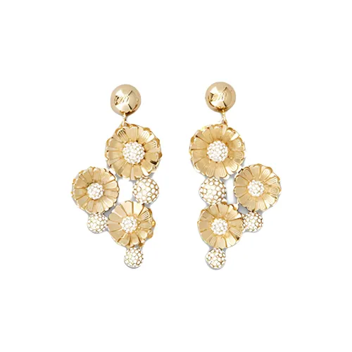 Серьги Roger Vivier из латуни с кристаллами Swarovski женские золотые