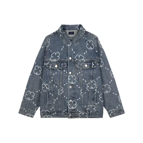 LUCKY BRAND Темно-синий деним Унисекс Джинсовые куртки