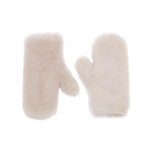 MaxMara Вязаные перчатки из альпаки шерсти и шелка женские бежевые