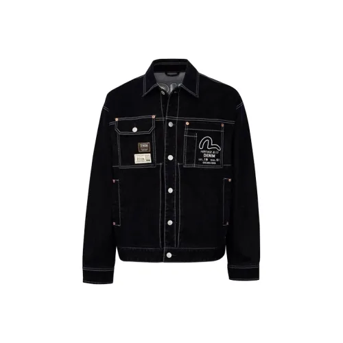 EVISU Черные Мужские Джинсовые Куртки