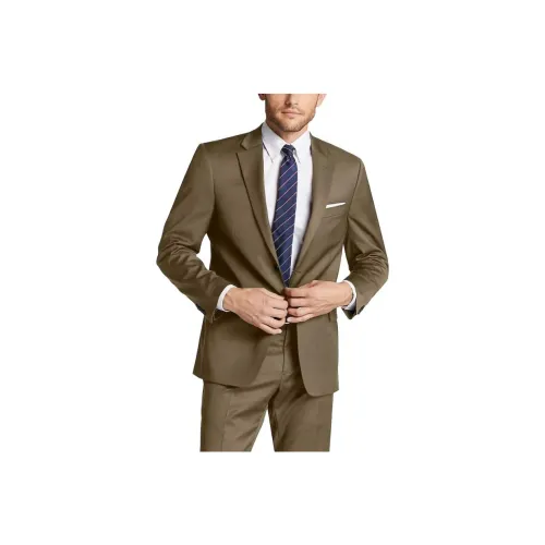 Tommy Hilfiger Обычный крой Коричневый Sharkskin Blazer Костюмы Бизнес Костюм Пальто Мужской Коричневый