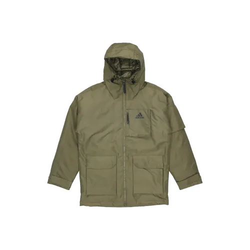 Adidas Пуховик Зимний Мужской Оливково-зеленый