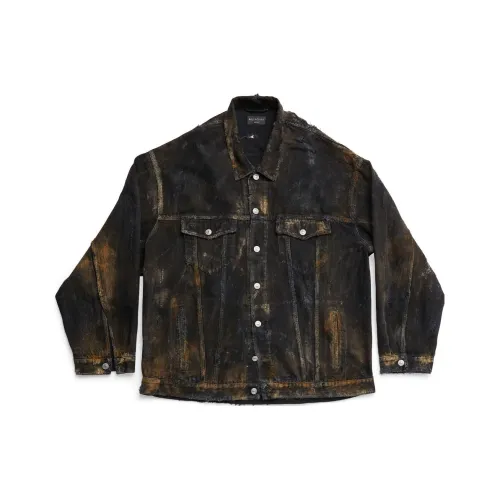 Balenciaga SS23 Denim Jacket Loose Fit Men's Black