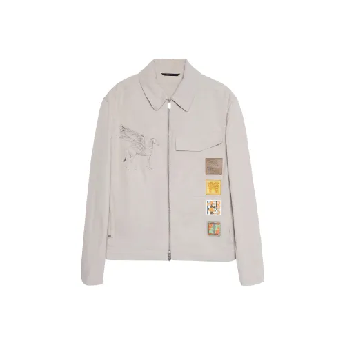 HERMES Светло-серые мужские куртки