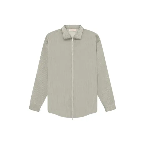 Fear Of God Essentials SS23 Вельветовая рубашка Куртка с следами Куртки и пальто Мужской цвет тюлень серый