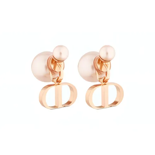 DIOR Металлические серьги Clip ON розовые женские