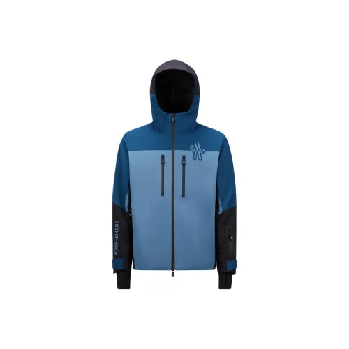 MONCLER Синий Мужской Пуховик