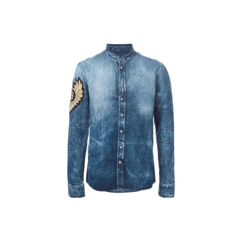 BALMAIN Blue Men's Denim Jackets BALMAIN Синий Мужские Джинсовые Куртки