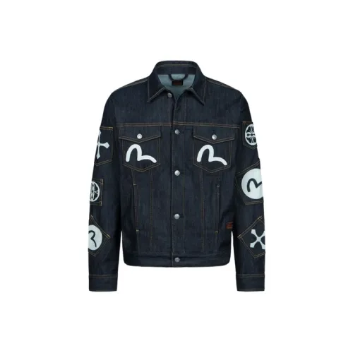 EVISU Джинсовый синий Мужской Джинсовые куртки