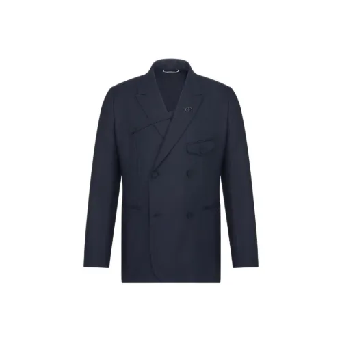 DIOR SS24 Бизнес Костюм Пальто Мужской Синий