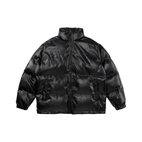 RASS Однотонный Letters Воротник-стойка Свободный крой Утолщенный Пух Унисекс