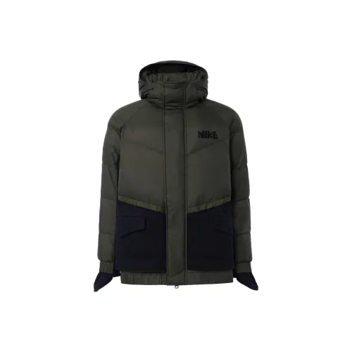 Nike Оливково-зеленый Мужской Пуховик