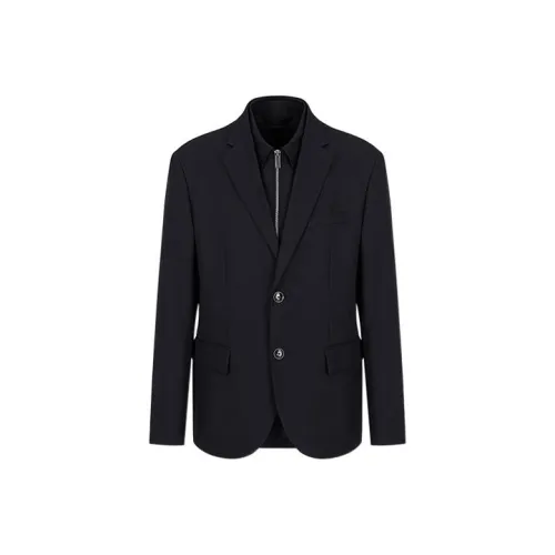 EMPORIO ARMANI SS22 Бизнес-костюм Куртка Мужская Морской Синий