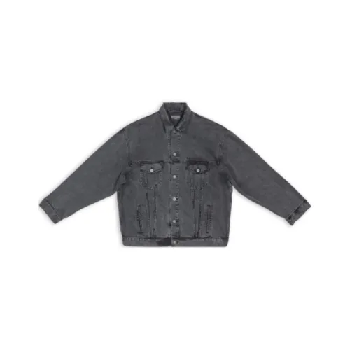 Balenciaga Chinese Valentine's Day FW22 Denim Jacket Loose Fit Men's Black