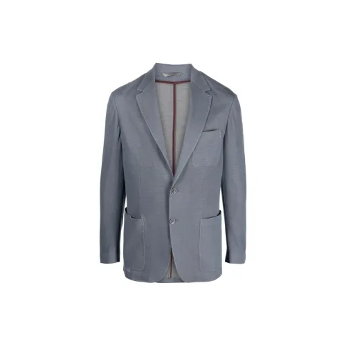 Canali Бизнес-костюм Пальто Мужской Розовый Синий