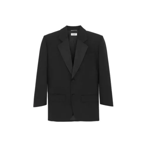 SAINT LAURENT Шерсть Tuxedo Blazer Бизнес-костюм Мужской Черный