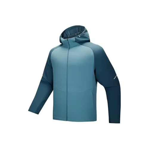 ANTA RUNNING Collection Куртки и Пальто Мужской Шелк Синий Зеленый