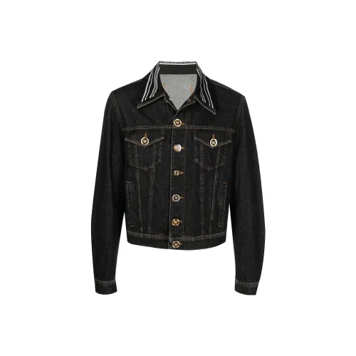 VERSACE Мужские черные джинсовые куртки
