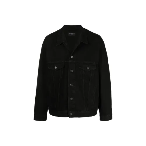 Balenciaga Denim Jacket Regular Fit Men's Black