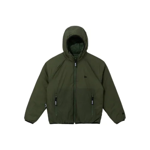 New Era FW21 Однотонный С капюшоном Облегающий Умеренный Стандартное издание Пуховая куртка Унисекс Оливково-зеленый