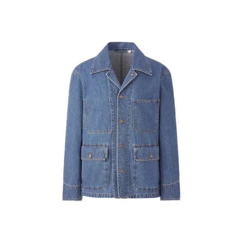 UNIQLO Джинсовые куртки для мужчин Aqua Blue