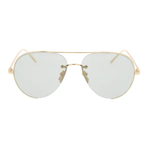 Linda Farrow Металл Aviator Солнцезащитные очки Женские Золото