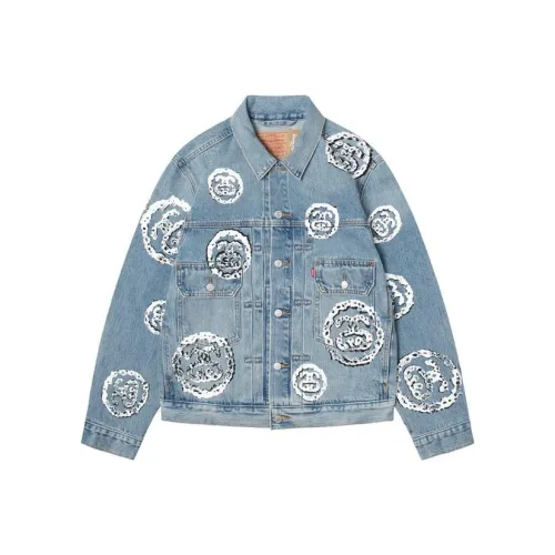 Stussy x DENIM TEARS Denim Jacket Unisex Light Blue