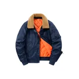 Темно-синий, синий (съемный меховой воротник, стиль позиционирования)