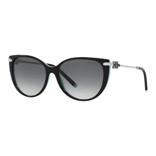 TIFFANY CO. Металлический ацетат Кошачий глаз Солнцезащитные очки Женские Черный