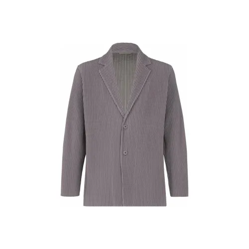 Homme Plissé Issey Miyake SS23 Бизнес-костюм Пальто Мужской Виноградный Фиолетовый