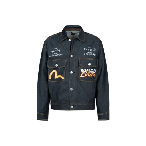 EVISU Джинсовый синий Мужской Джинсовые куртки