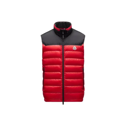 MONCLER Красный Мужской Пуховый жилет