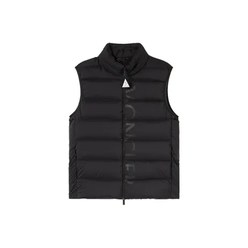 MONCLER Черный Мужской Пуховый жилет