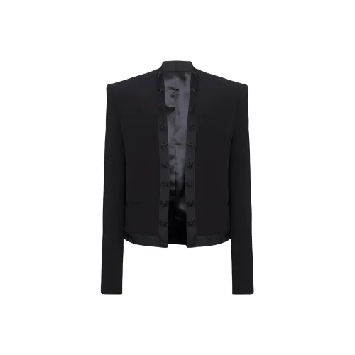 BALMAIN SS24 Бизнес Костюм Пальто Мужской Черный